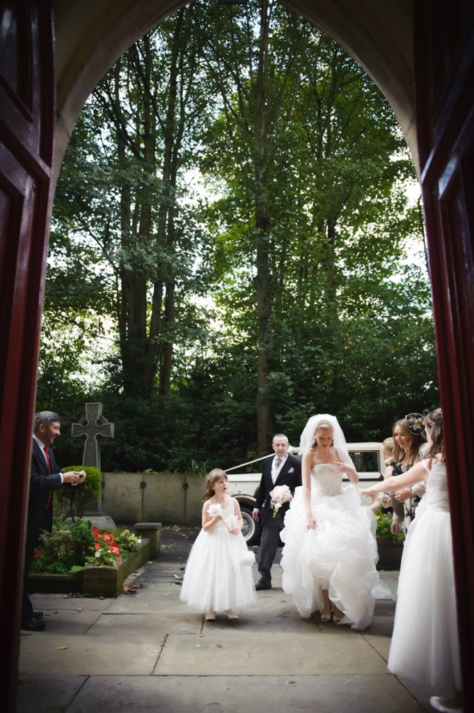 Rochdale church bride arriving yorkshire wedding photographers