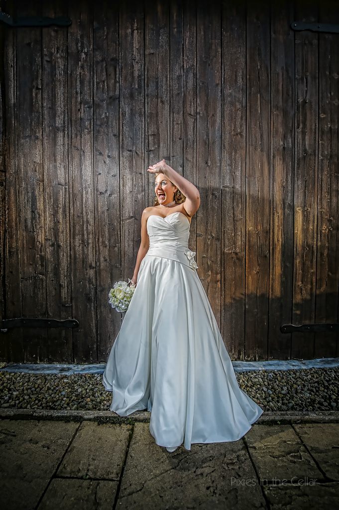 bride waving