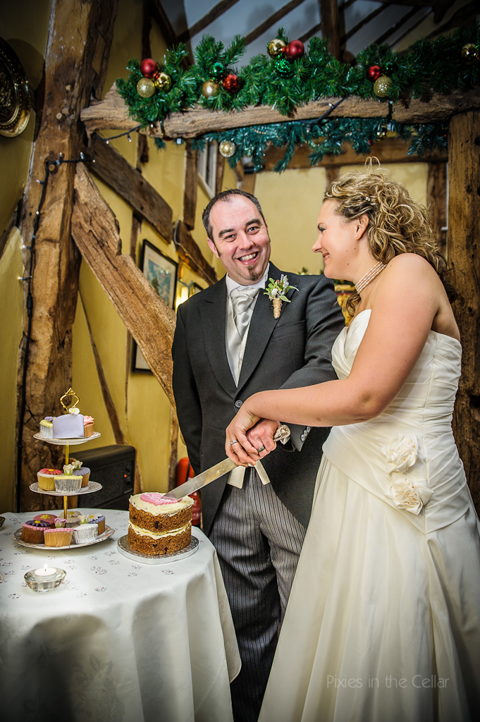 wedding carrot cake cutting