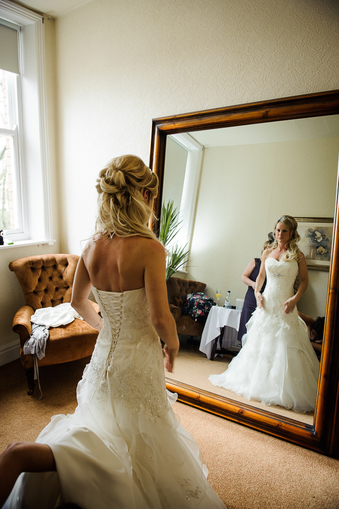 bride in mirror