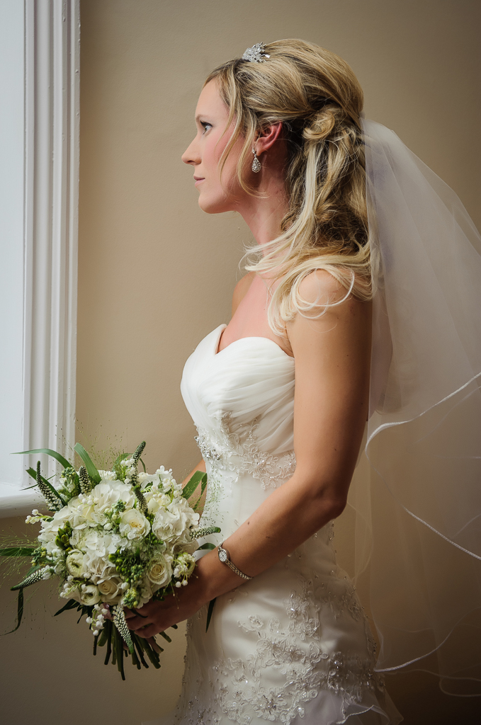 side portrait bride