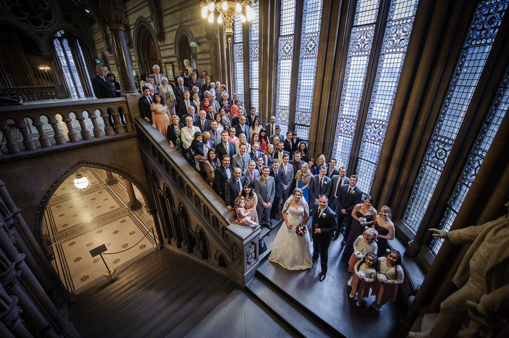Manchester town hall wedding group photo