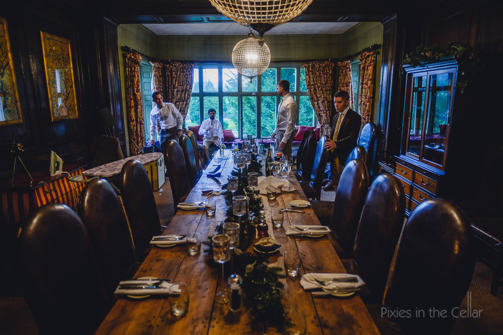 groom preparations mitton hall winter wedding photography