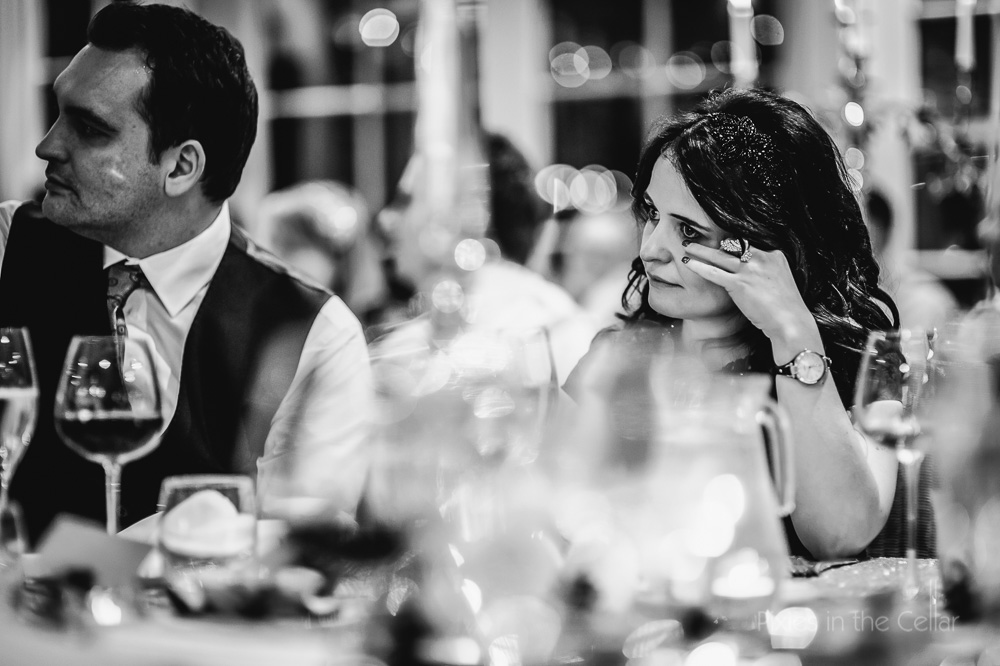 guest crying at wedding speeches