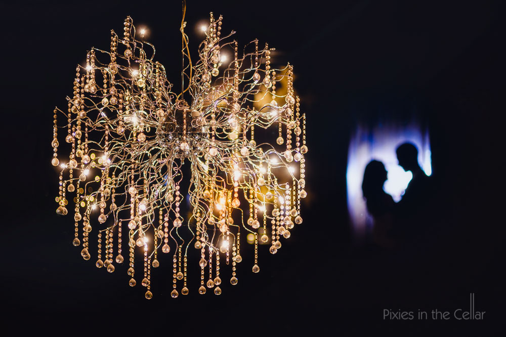 mitton hall chandelier and silhouette