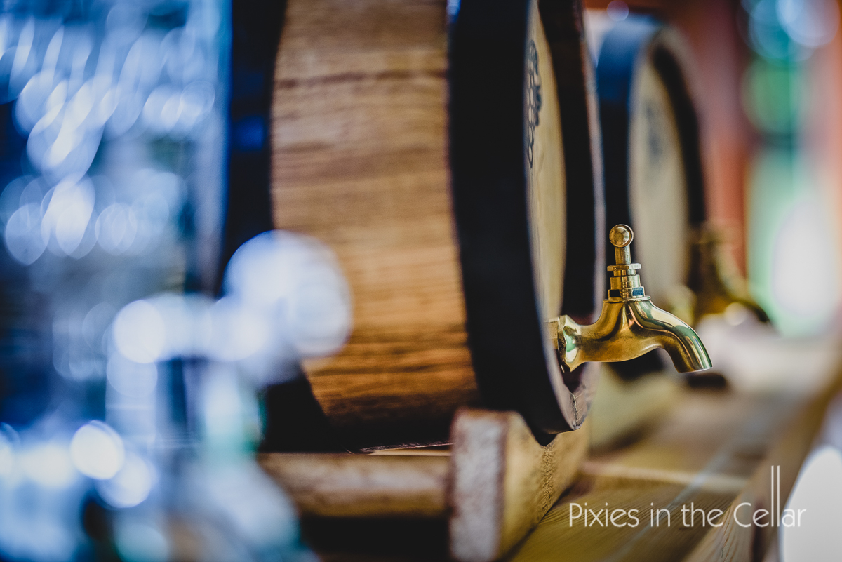 wine barrels at wedding