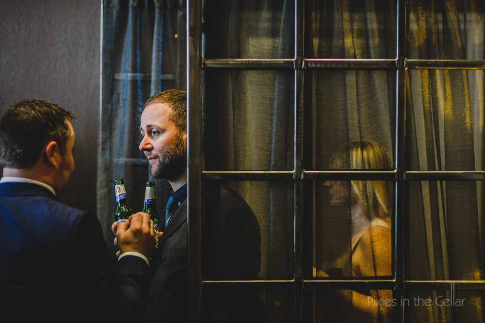 wedding guests and peroni