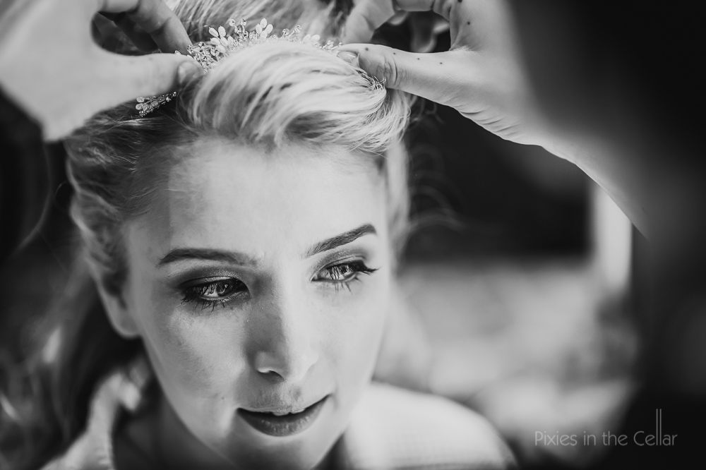 bride and hair piece