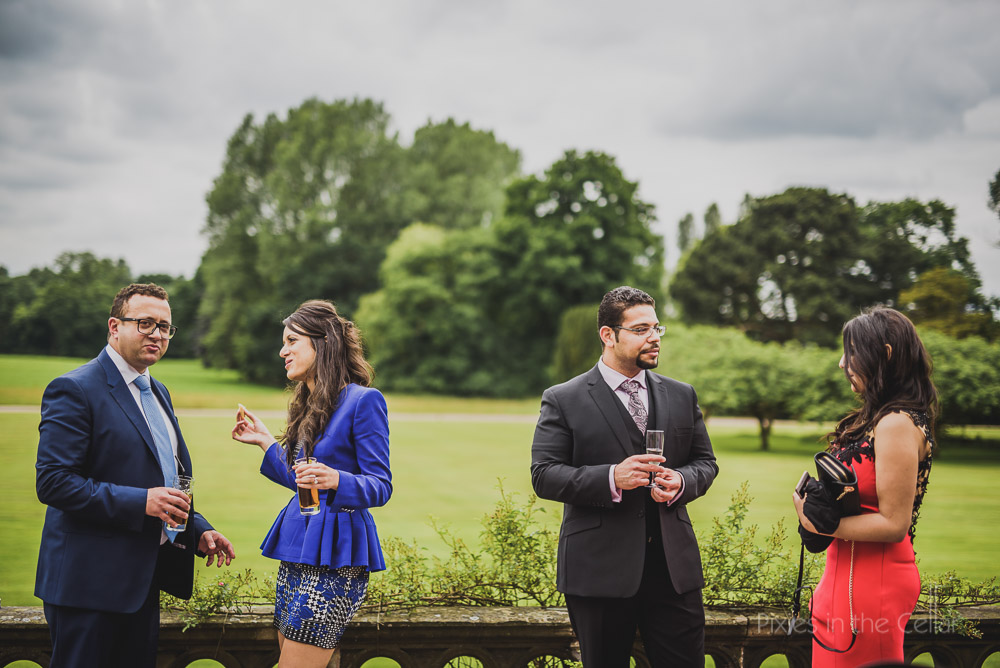 wedding guests at reception summer cheshire