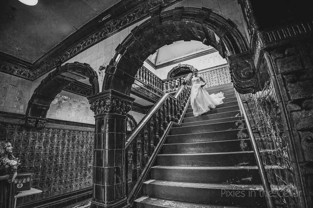 Bride arrival Victoria baths Manchester 