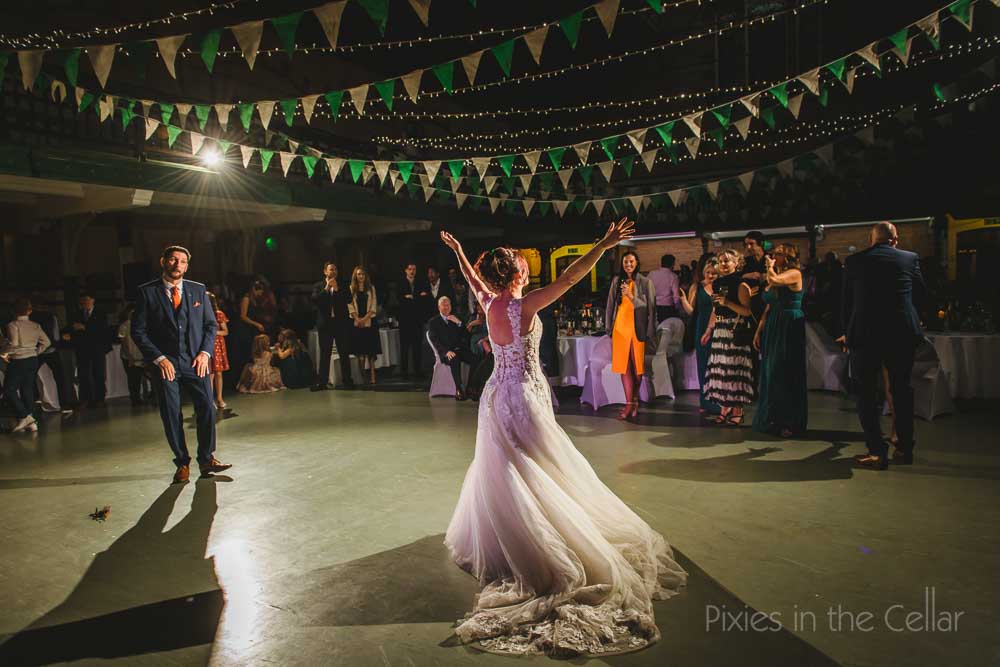 Victoria Baths Manchester wedding first dance bride