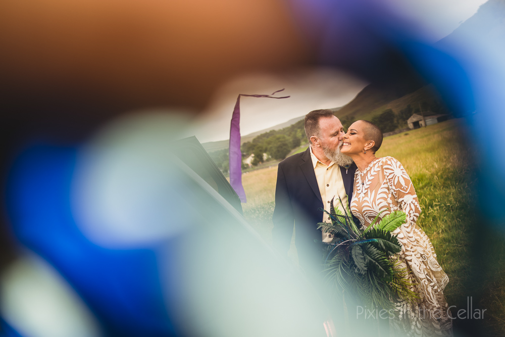 Outdoor wedding photography bride and dad