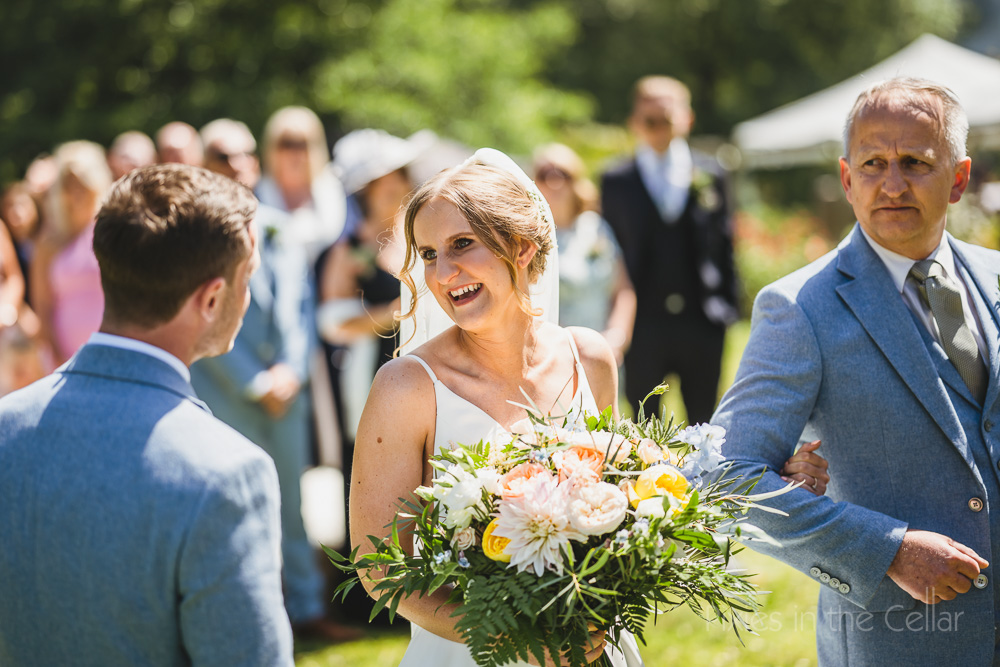 bride first look Manchester outdoor ceremony in summer